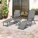 Outdoor Aluminum Adjustable Folding Chaise Lounge Chairs and Foldable Side Table