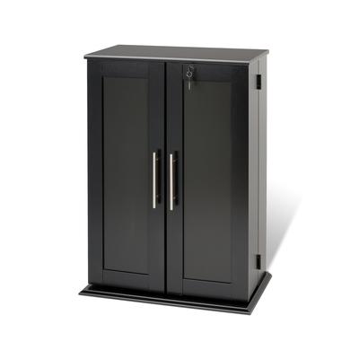 Broadway Black Locking DVD/ CD Media Cabinet - 24" W x 33.25" H x 14.5" D