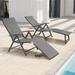 Crestlive Products Outdoor Aluminum Folding Recliner Adjustable Chaise Lounge (Set of 2) - See Picture