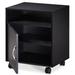 FITUEYES Printer Stand Mobile Black Wood File Cabinet on Wheels