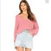 Free People Sweaters | Free People Pink Off The Shoulder Pullover Sweater | Color: Pink | Size: Xs