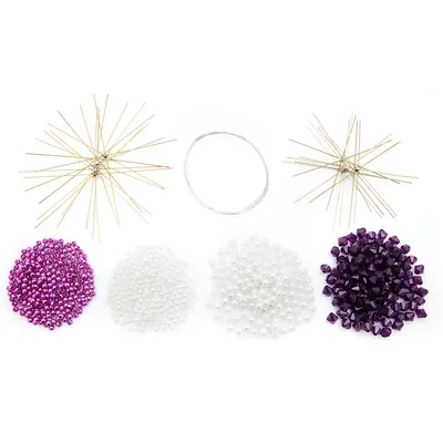 Drahtsterne-Set, lila-weiß, 10 Stück