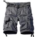 KOCTHOMY Men's Classic Cotton Cargo Shorts Casual Relaxed Fit with Multi Pocket Gray 34