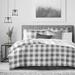 The Tailor's Bed Buffalo Creek Plaid Standard Cotton Comforter Set Polyester/Polyfill/Cotton in Gray/White | Wayfair BUF2-BAN-GRA-CMF-CK-3PC