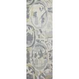 Gray/White 30 x 0.75 in Area Rug - Bashian Rugs Norwalk Geometric Handmade Tufted Wool Gray/Ivory/Gold Area Rug Wool | 30 W x 0.75 D in | Wayfair