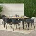 Corrigan Studio® Rectangular 6 - Person 70.75" Long Outdoor Dining Set Wood/Plastic in Black/Brown/White | 70.75 W x 34 D in | Wayfair