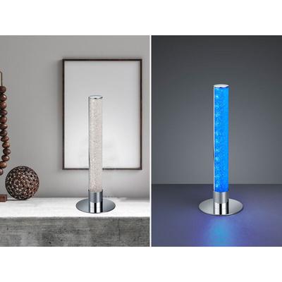 Led Tischleuchte leia Chrom dimmbar Fernbedienung, Farbwechsel 40cm hoch Image