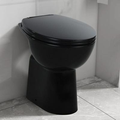 Bonnevie - Hohe Spülrandlose Toilette Soft-Close 7cm Höher Keramik Schwarz vidaXL626392