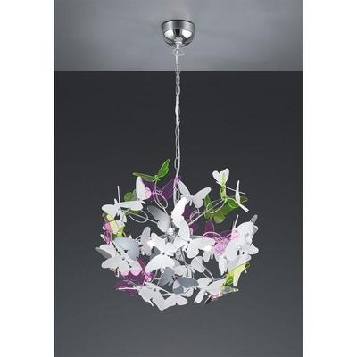 Verspielte Pendelleuchte butterfly 4 flammig mit bunten Schmetterlingen, ø 50cm Image