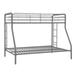 Twin over Full size Sturdy Metal Bunk Bed in Silver Finish
