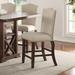 Upholstered Cream Cushion Dinner Chairs, Cherry Brown(Set of 2)