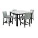 Picket House Furnishings Celine 5PC Square Counter Dining Set- Table & Four Grey Side Chairs