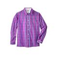 Men's Big & Tall The No-Tuck Casual Shirt by KingSize in Dark Magenta Plaid (Size L)