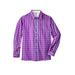 Men's Big & Tall The No-Tuck Casual Shirt by KingSize in Dark Magenta Plaid (Size 2XL)