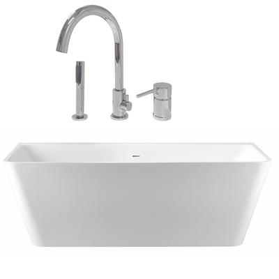 Randolph Morris Axton 67 Inch Acrylic Double Ended Freestanding Bathtub and Faucet Package RMBP39-67-CPF