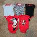 Disney One Pieces | Disney Minnie Mouse Baby Girl 5pk Onsie Bundle | Color: Black/Red | Size: 3-6mb
