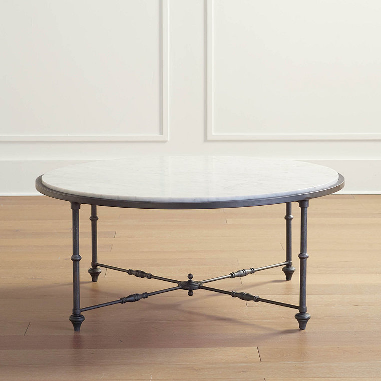 Tivoli Round Coffee Table - Coffee Table, White Carrara Marble Coffee Table - Frontgate