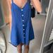 Zara Dresses | Linen Zara Denim Dress | Color: Blue | Size: S