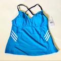 Adidas Swim | Adidas Tankini Aqua Blue W/ Signature 3 Stripes | Color: Blue | Size: Various