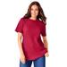 Plus Size Women's Thermal Short-Sleeve Satin-Trim Tee by Woman Within in Classic Red (Size 3X) Shirt