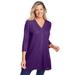 Plus Size Women's Thermal Button-Front Tunic by Woman Within in Radiant Purple (Size 14/16)