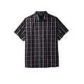 Men's Big & Tall Short Sleeve Printed Check Sport Shirt by KingSize in Dark Purple Check (Size XL)