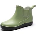 GURGER Wellies Womens Ankle Wellington Boots Short Rain Boot Waterproof Rubber Boot Ladies Non-Slip Green Size 6.5