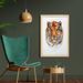 East Urban Home Feline Animal w/ Calming Stare Hand Drawn Watercolor Exotic Wildcat Hunter - Picture Frame Graphic Art Print on Fabric Fabric | Wayfair