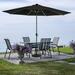 Arlmont & Co. Shela 132" Lighted Market Umbrella w/ Breez-Tex Canopy in Black | 98.4 H in | Wayfair 0FFD4D8A3F6040AE895FA4467F912B2E