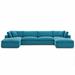 Blue Sectional - Copper Grove Hrazdan Down-filled 6-piece Sectional Sofa Set by Modway Polyester | 35 H x 158 W x 80 D in | Wayfair EEI-3362-AZU