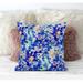 East Urban Home Sea Garden Rose Faux Suede Zippered Pillow w/ Insert Polyester/Polyfill in Orange/Green/Blue | 16 H x 16 W x 5 D in | Wayfair