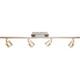 Led spot bar plafonnier lampe de salon salle à manger plafonnier chrome, spots orientables, 24W