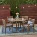 Casa Outdoor 4-Seater 47" Round Acacia Dining Set with Carved Legs by Christopher Knight Home