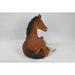 23.5" Brown and Black Horse Colt Laying Down Outdoor Statue