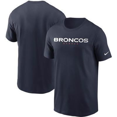 Nike Denver Broncos Team-Wortmarken-T-Shirt für Herren in Marineblau Image