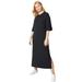 Plus Size Women's Rib-Knit Maxi Tee Dress by ellos in Black (Size 34/36)