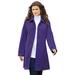Plus Size Women's Plush Fleece Jacket by Roaman's in Midnight Violet (Size 6X) Soft Coat