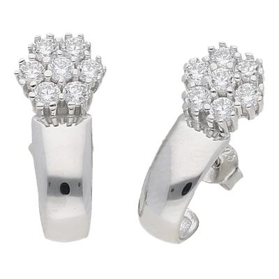 Smart Jewel - Ohrstecker Blüte mit Zirkonia, Silber 925 Ohrringe 1 ct Silber Damen