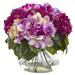 Nearly Natural Multi-tone Hydrangea in Vase - Multi