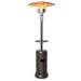 Outdoor Heater Propane Standing LP Gas Steel with Table & Wheels-Brown - 32" x 32" x 87"(L x W x H)