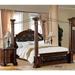 Tage Traditional Brown Wood Tufted Canopy 2-Piece Bedroom Set by Furniture of America