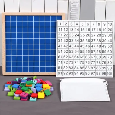 Montessori-Cent planches en bois pour enfants comptage consécutifs de nombres jouets mathématiques