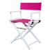 White Frame 18-inch Director's Chair - 33.75"h x 21.75"w x 17"d - 33.75"h x 21.75"w x 17"d