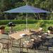 California Umbrella 11' Rd. Alum/Fiberglass Rib Patio Umb,Crank Lift/Collar Tilt, Dbl Wind Vent, White Finish, Sunbrella Fabric