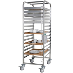 BRB Tablettwagen aus Edelstahl, für 15 Tabletts o. Backbleche, BxTxH 620x470x1735 mm Image