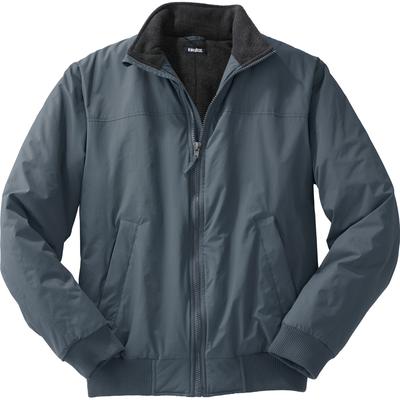 Men's Big & Tall Fleece-Lined Bomber Jacket by KingSize in Carbon (Size L) Fleece Jacket