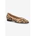 Wide Width Women's Mireya Flat by Bella Vita in Leopard Knit (Size 7 1/2 W)