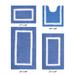 Hotel Collections Bath Mat Rug 4 Piece Set (17" X 24" | 20" X 20" | 21" X 34" | 24" X 40") by Better Trends in Blue White