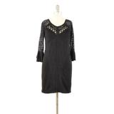 Free People Dresses | Free People Black Stretch Lace Ruffle Sleeve Dress | Color: Black | Size: M