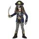 "PIRATE CAPTAIN SKELETON" (coat with shirt, belt & sword sash, pants with boot covers, hat with bandana) - (128 cm / 5-7 Years)